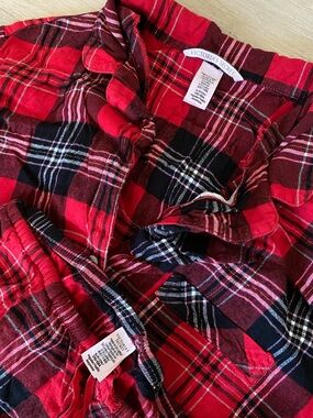 Victoria's Secret Red and Black Plaid Pajama Set